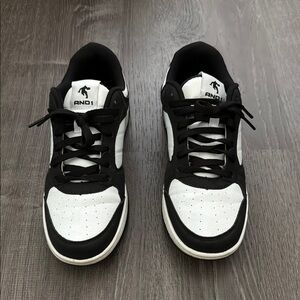 AND1 Black and White Sneakers Classic Design Size 6.5